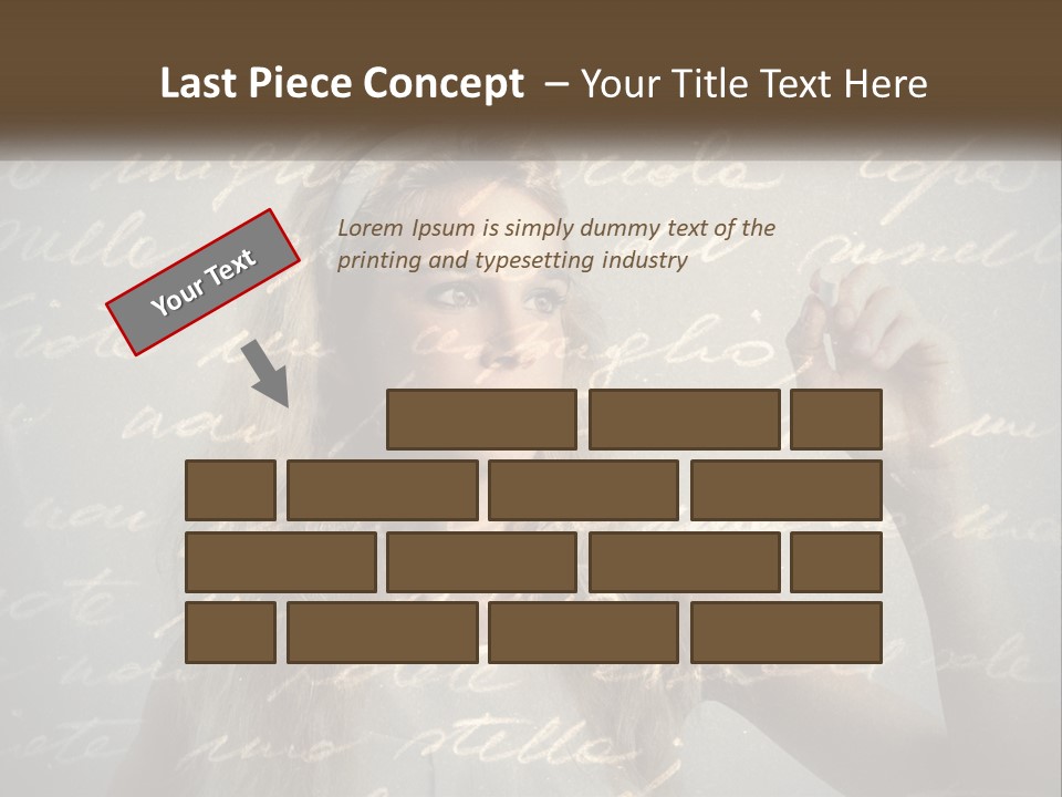 A Woman Writing On A Wall With Words In The Background PowerPoint Template