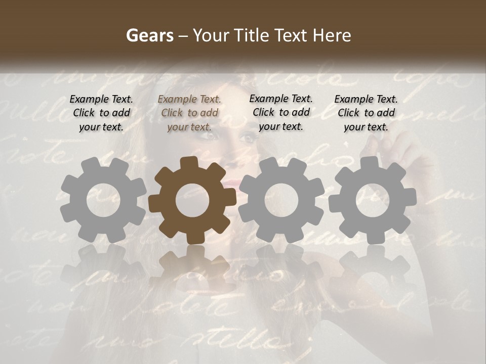 A Woman Writing On A Wall With Words In The Background PowerPoint Template