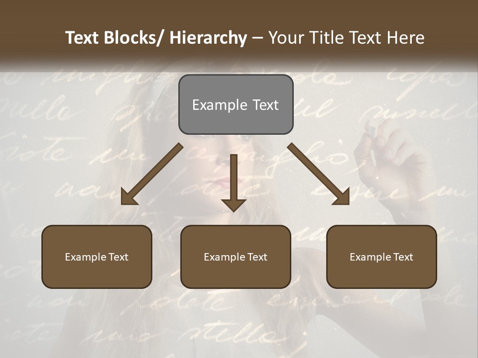 A Woman Writing On A Wall With Words In The Background PowerPoint Template