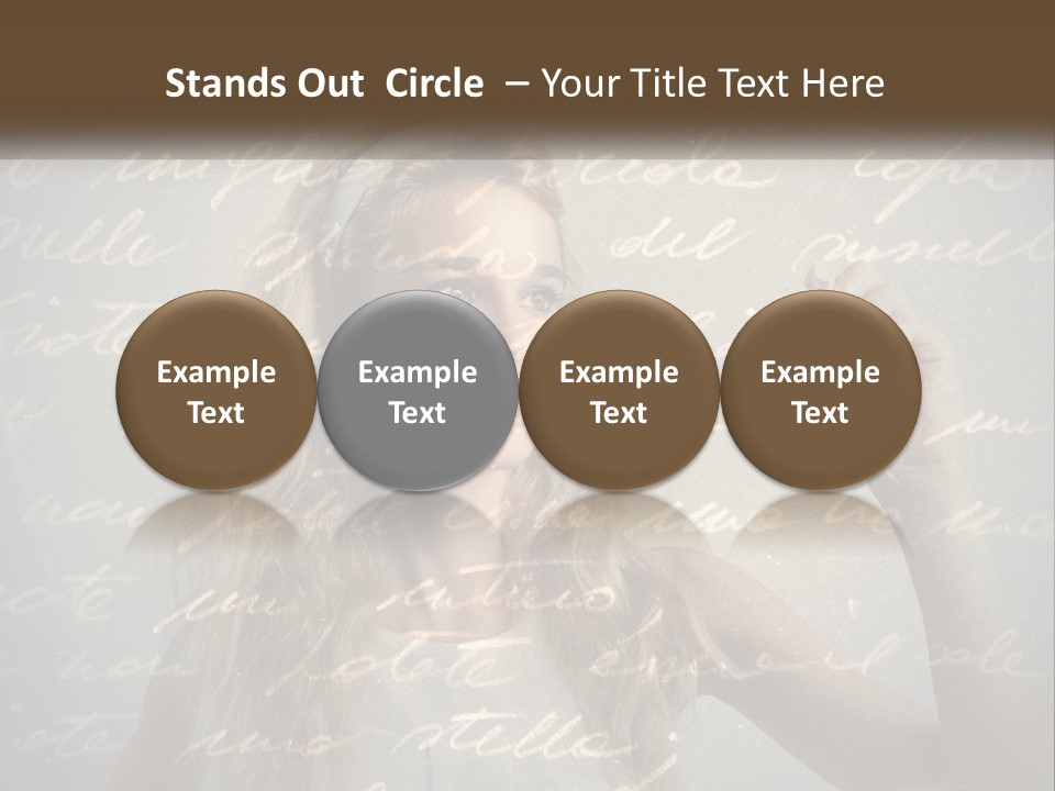 A Woman Writing On A Wall With Words In The Background PowerPoint Template