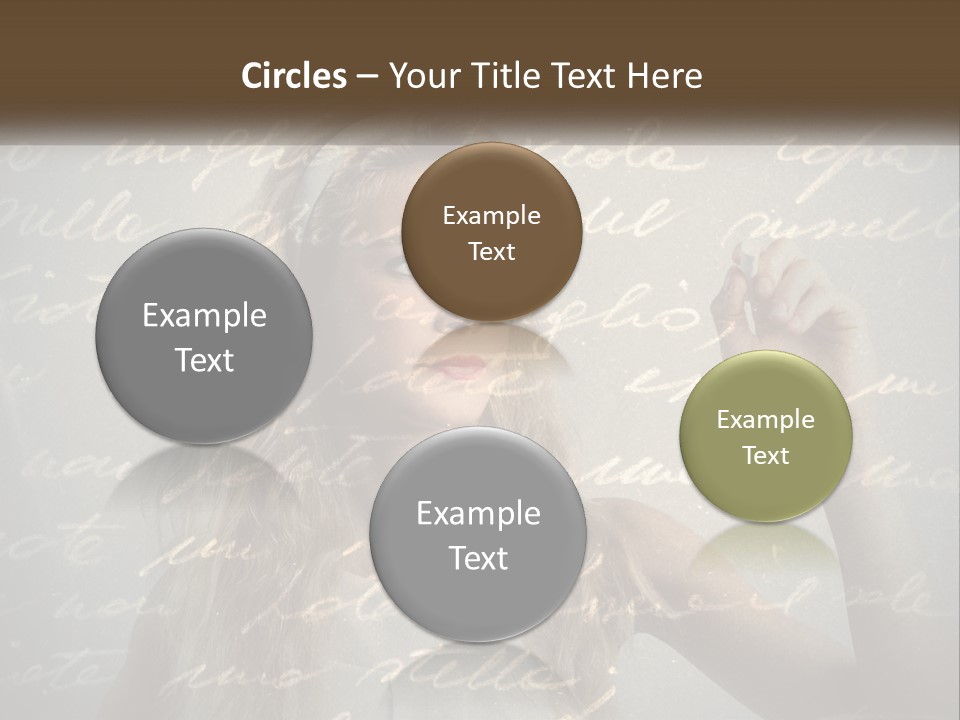 A Woman Writing On A Wall With Words In The Background PowerPoint Template