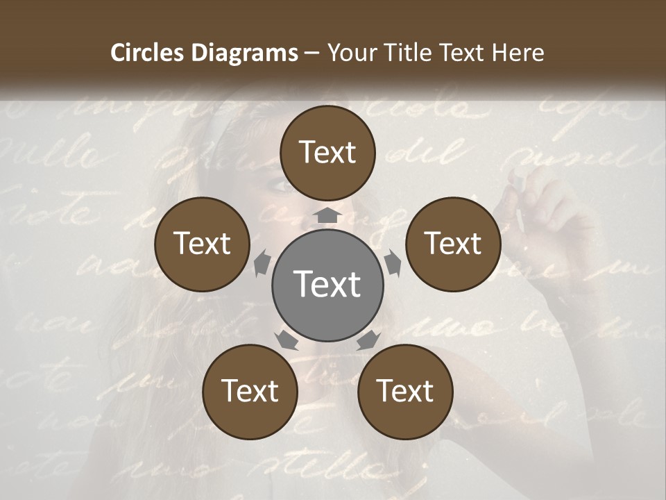 A Woman Writing On A Wall With Words In The Background PowerPoint Template