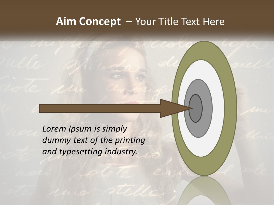 A Woman Writing On A Wall With Words In The Background PowerPoint Template