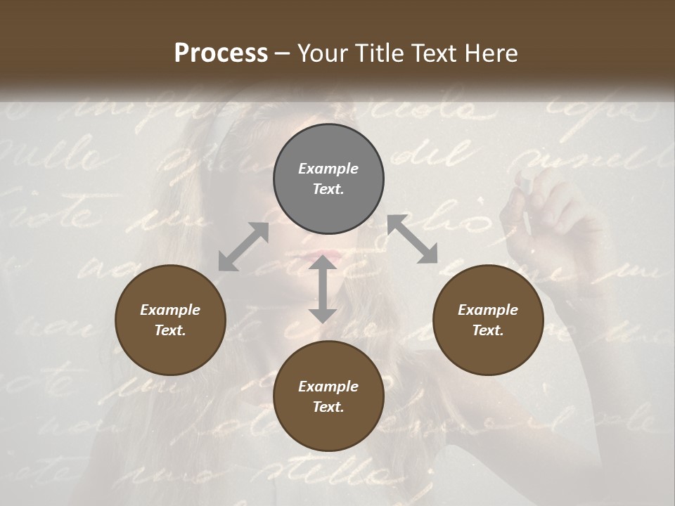 A Woman Writing On A Wall With Words In The Background PowerPoint Template