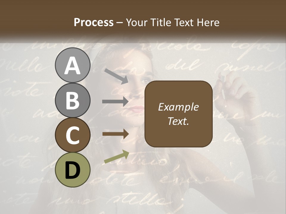 A Woman Writing On A Wall With Words In The Background PowerPoint Template