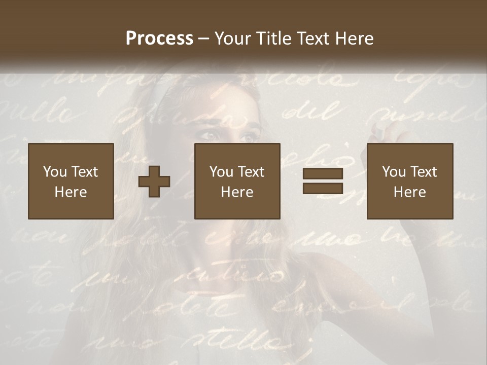 A Woman Writing On A Wall With Words In The Background PowerPoint Template