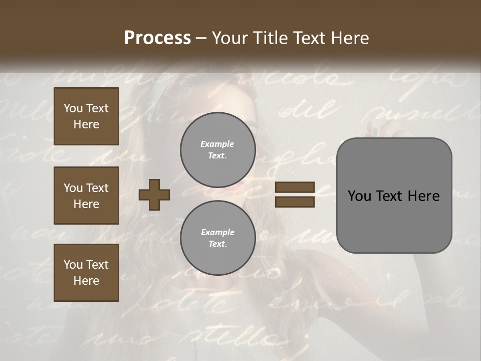 A Woman Writing On A Wall With Words In The Background PowerPoint Template