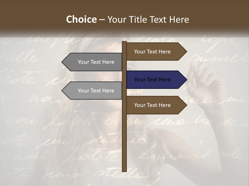 A Woman Writing On A Wall With Words In The Background PowerPoint Template