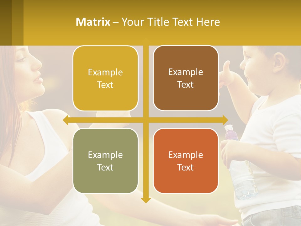 A Woman Holding A Baby And A Bottle Of Water PowerPoint Template