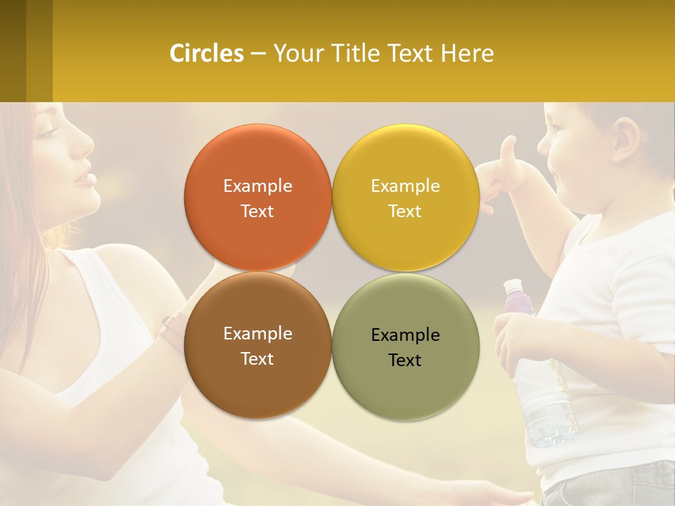 A Woman Holding A Baby And A Bottle Of Water PowerPoint Template