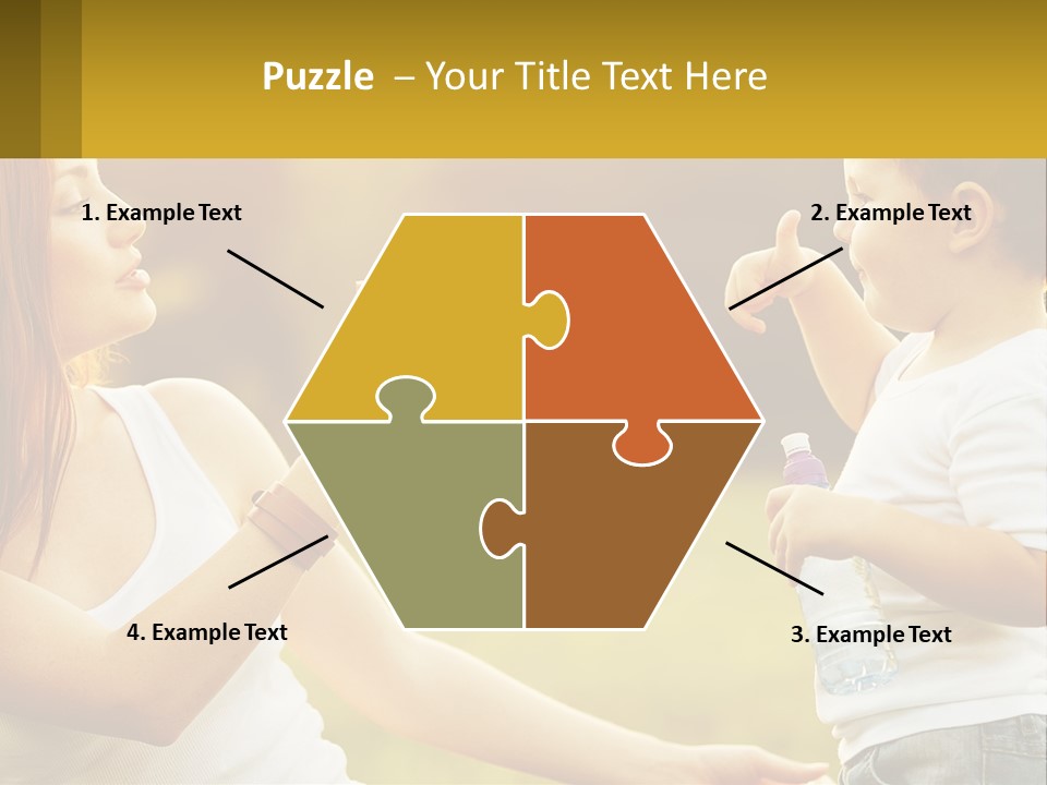 A Woman Holding A Baby And A Bottle Of Water PowerPoint Template