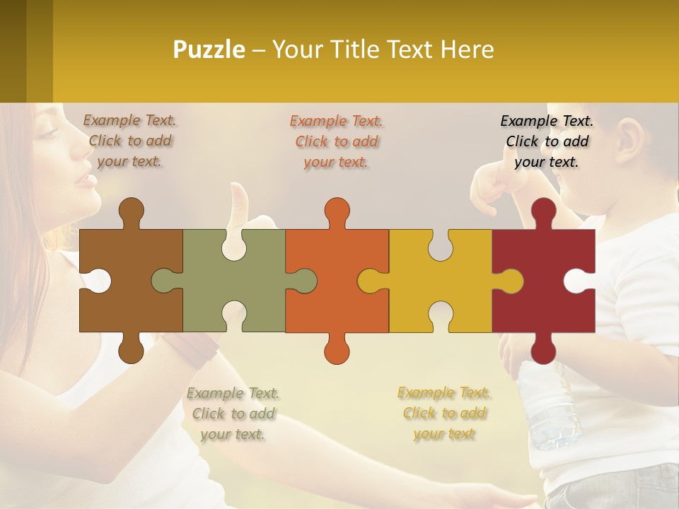 A Woman Holding A Baby And A Bottle Of Water PowerPoint Template