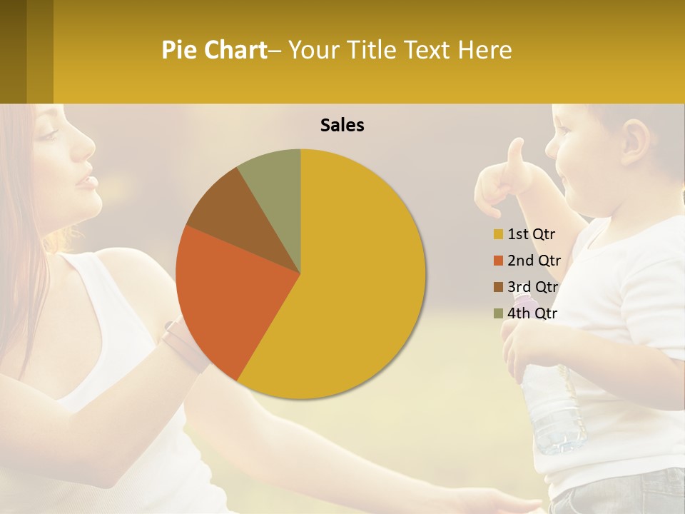 A Woman Holding A Baby And A Bottle Of Water PowerPoint Template