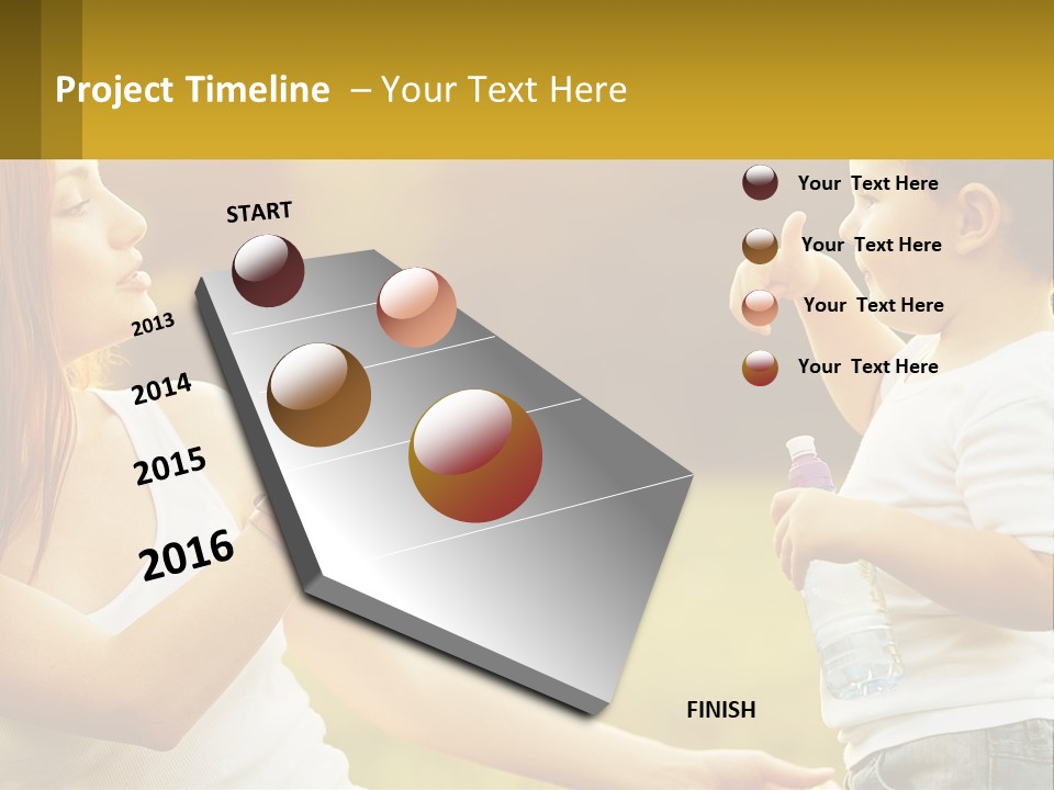 A Woman Holding A Baby And A Bottle Of Water PowerPoint Template