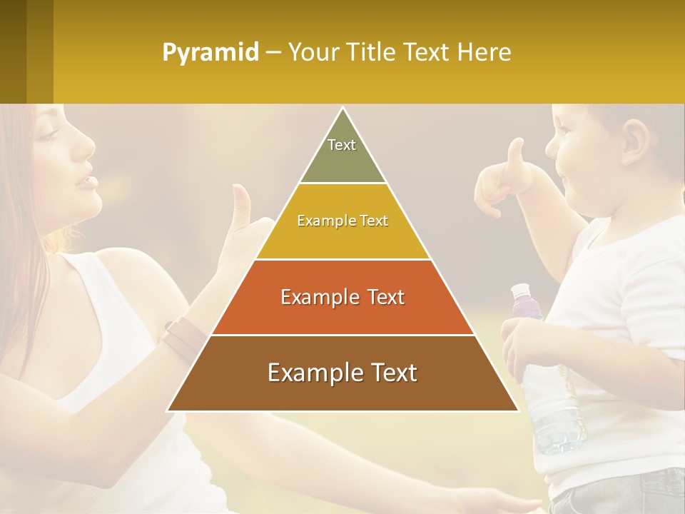 A Woman Holding A Baby And A Bottle Of Water PowerPoint Template