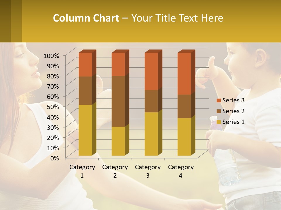 A Woman Holding A Baby And A Bottle Of Water PowerPoint Template