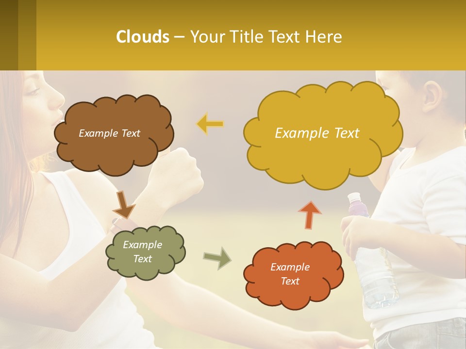 A Woman Holding A Baby And A Bottle Of Water PowerPoint Template