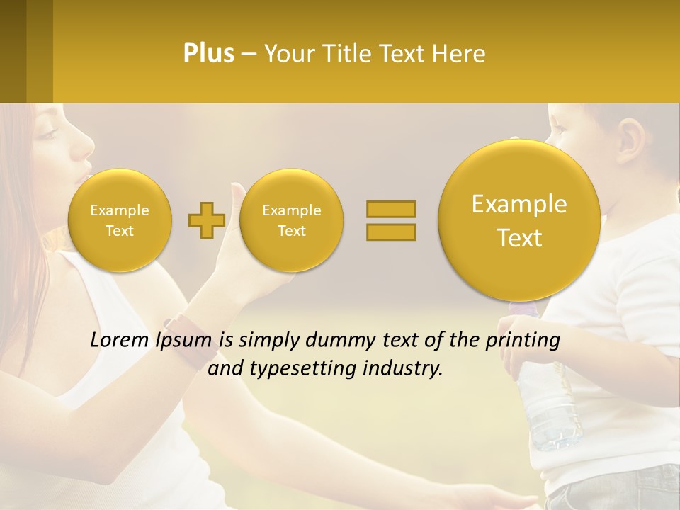 A Woman Holding A Baby And A Bottle Of Water PowerPoint Template