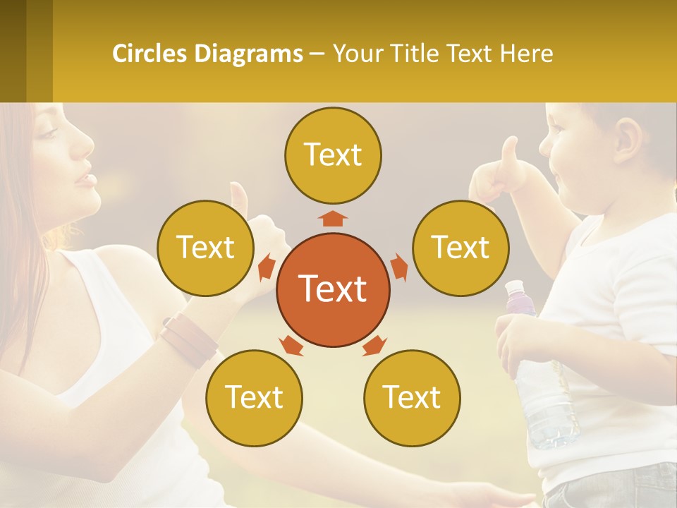 A Woman Holding A Baby And A Bottle Of Water PowerPoint Template