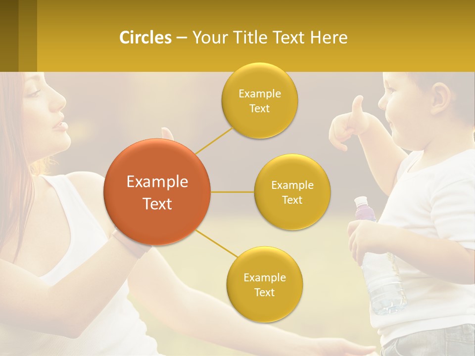 A Woman Holding A Baby And A Bottle Of Water PowerPoint Template