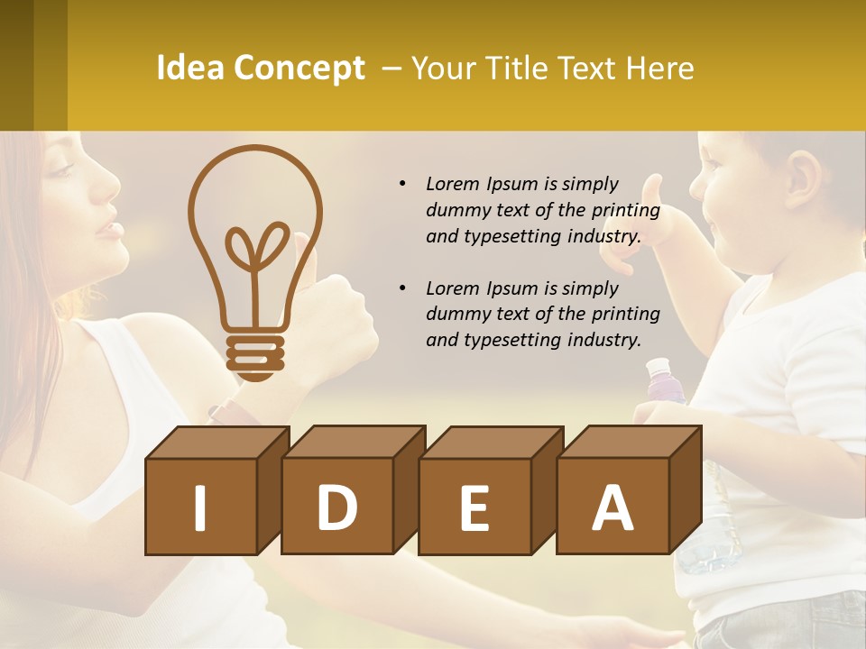 A Woman Holding A Baby And A Bottle Of Water PowerPoint Template