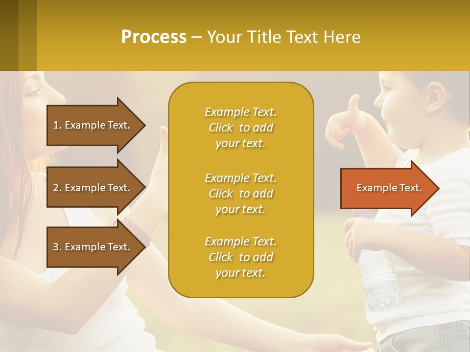 A Woman Holding A Baby And A Bottle Of Water PowerPoint Template