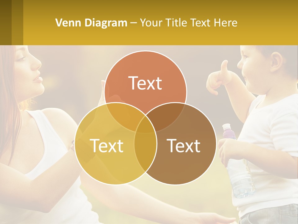 A Woman Holding A Baby And A Bottle Of Water PowerPoint Template