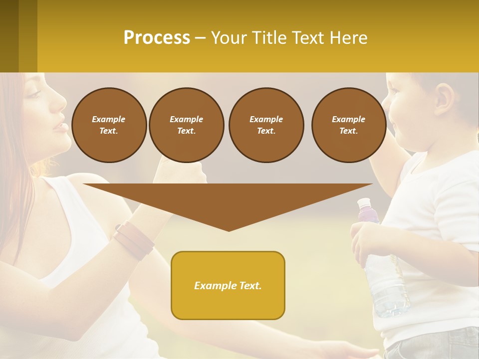 A Woman Holding A Baby And A Bottle Of Water PowerPoint Template