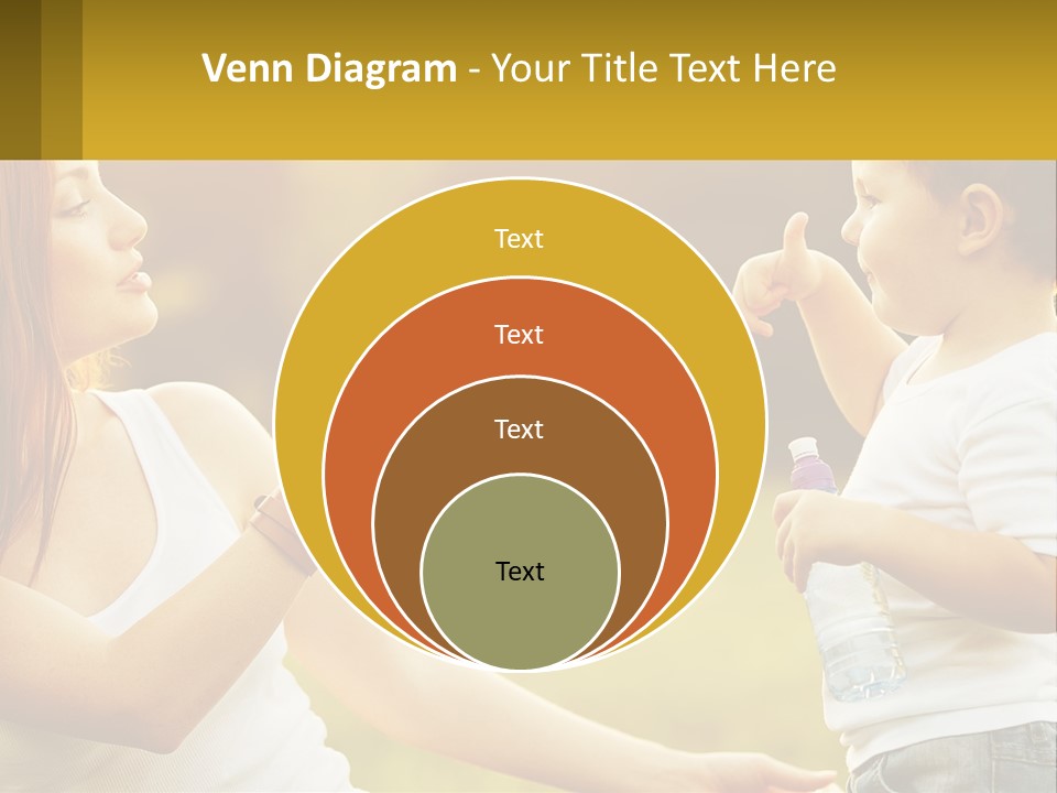 A Woman Holding A Baby And A Bottle Of Water PowerPoint Template