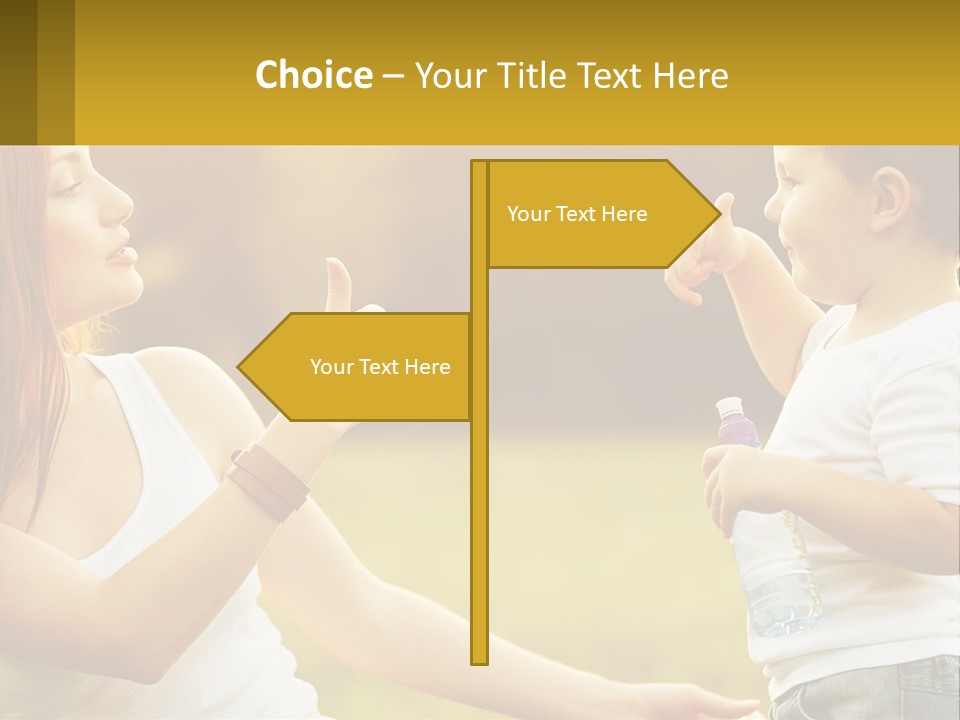 A Woman Holding A Baby And A Bottle Of Water PowerPoint Template