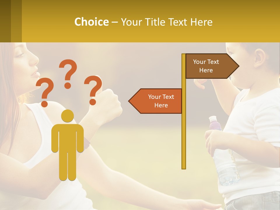 A Woman Holding A Baby And A Bottle Of Water PowerPoint Template