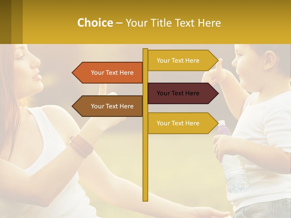 A Woman Holding A Baby And A Bottle Of Water PowerPoint Template