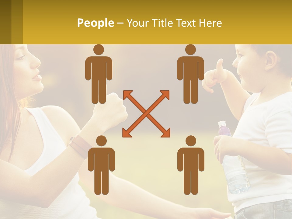 A Woman Holding A Baby And A Bottle Of Water PowerPoint Template