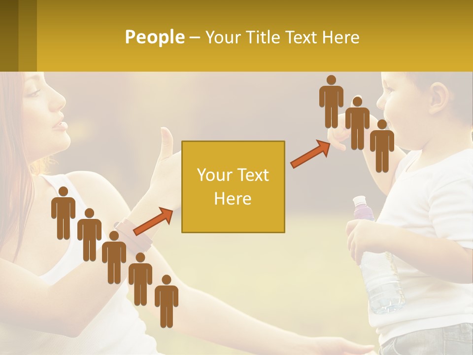 A Woman Holding A Baby And A Bottle Of Water PowerPoint Template