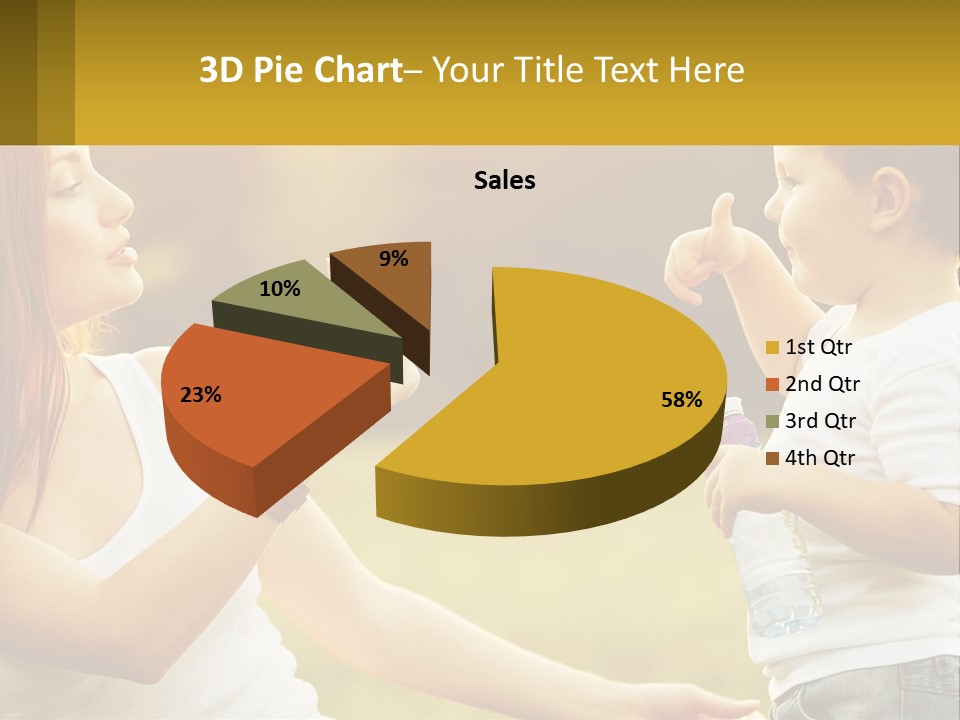 A Woman Holding A Baby And A Bottle Of Water PowerPoint Template