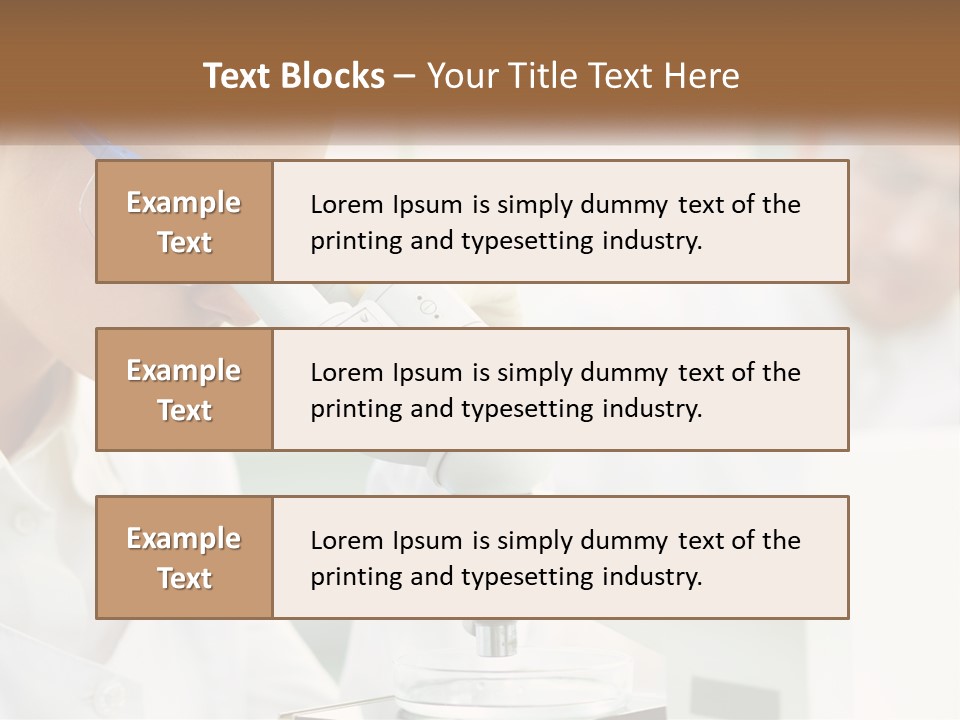 A Woman Looking Through A Microscope With A Man In The Background PowerPoint Template