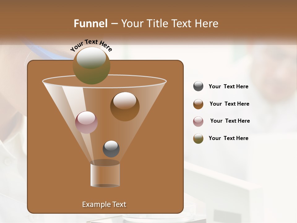 A Woman Looking Through A Microscope With A Man In The Background PowerPoint Template