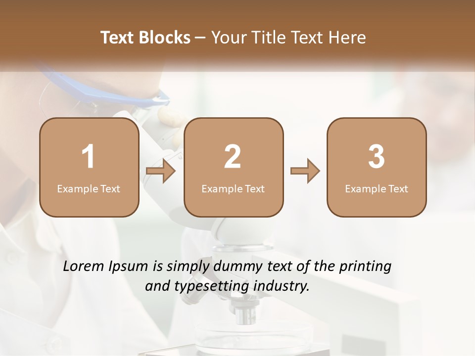 A Woman Looking Through A Microscope With A Man In The Background PowerPoint Template