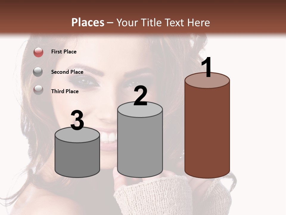 A Beautiful Woman With Long Hair Smiling For The Camera PowerPoint Template