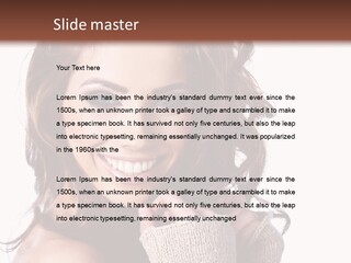 A Beautiful Woman With Long Hair Smiling For The Camera PowerPoint Template