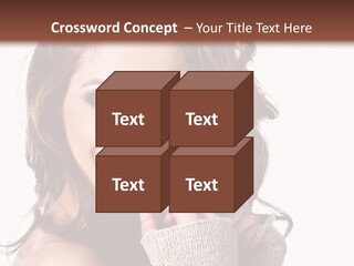 A Beautiful Woman With Long Hair Smiling For The Camera PowerPoint Template