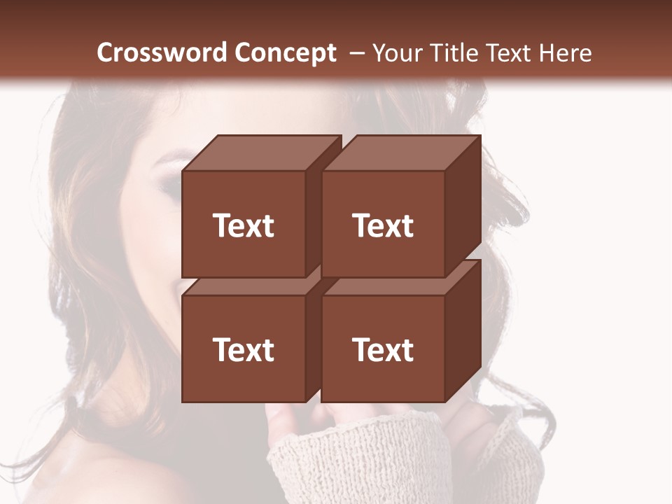 A Beautiful Woman With Long Hair Smiling For The Camera PowerPoint Template