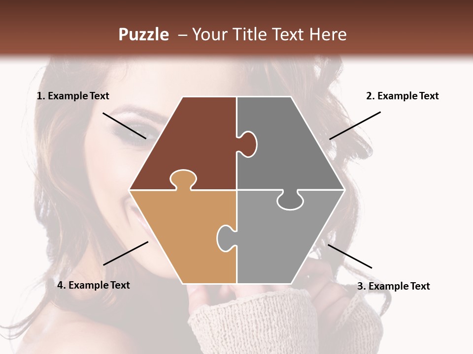 A Beautiful Woman With Long Hair Smiling For The Camera PowerPoint Template