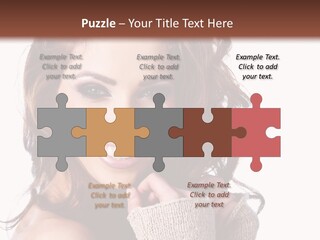 A Beautiful Woman With Long Hair Smiling For The Camera PowerPoint Template