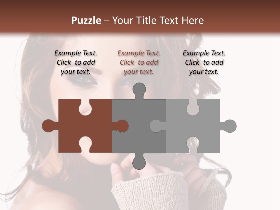 A Beautiful Woman With Long Hair Smiling For The Camera PowerPoint Template