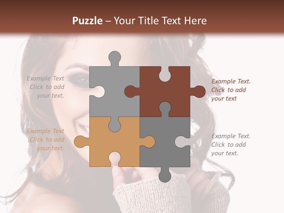 A Beautiful Woman With Long Hair Smiling For The Camera PowerPoint Template