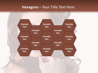 A Beautiful Woman With Long Hair Smiling For The Camera PowerPoint Template