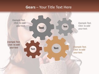 A Beautiful Woman With Long Hair Smiling For The Camera PowerPoint Template