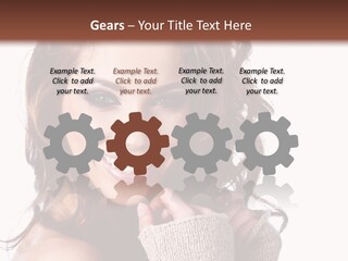 A Beautiful Woman With Long Hair Smiling For The Camera PowerPoint Template