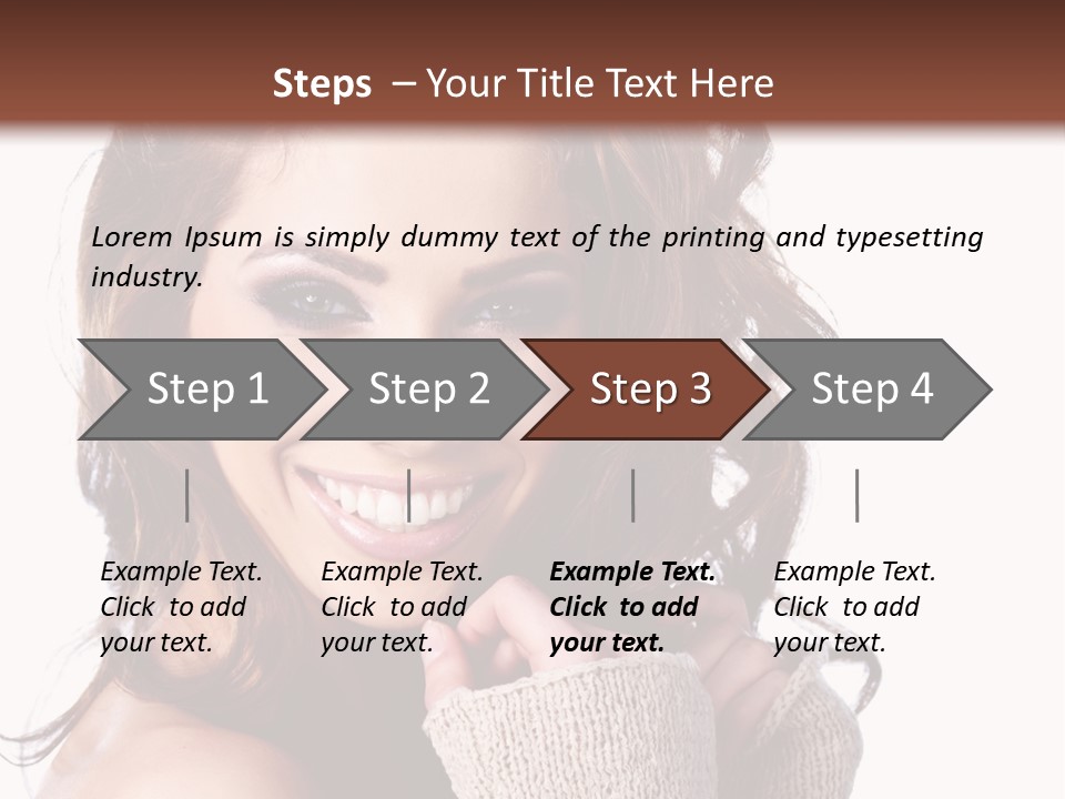 A Beautiful Woman With Long Hair Smiling For The Camera PowerPoint Template